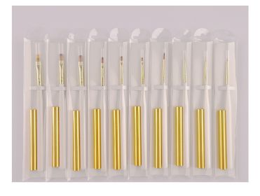 White Gold Nail Pen Set of 12 ,Color Drawing Wire Phototherapy Painting Set