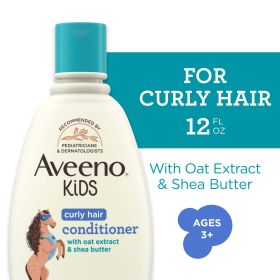 Aveeno Kids Curly Hair Conditioner, Tear Free Curl Hair Products, 12 fl oz