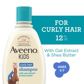 Aveeno Kids Curly Hair Shampoo, Tear Free Curl Hair Products, 12 fl oz