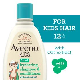 Aveeno Kids 2-in-1 Tear Free Kids Shampoo and Conditioner, 12 fl oz