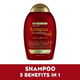 OGX 5 in 1 Benefits Shine Enhancing Daily Shampoo with Keratin, 13 fl oz