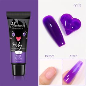 15ml a Piece Nail Crystal Fluorescent Extension Adhesive Without Paper Holder Painless Nail Extension Tool Phototherapy Nail Fluorescence Color Gel (Color: 12)