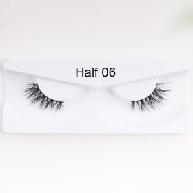 1Pair Mink Half Lashes Soft Thick Eye End Lengthening Faux Eyelashes Natural Long Handmade Eyelash Cross Curl 3D Lash For Makeup (Color: 06)