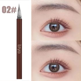 Newly 0.01MM Ultra Thin Head Liquid Eyebrow Pen Natural Waterproof Sweat-proof Eyebrow Pencil For Beginners In Makeup Cosmetic (Color: 1pc Beige)