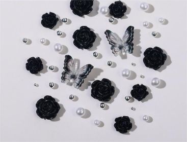 Black Camellia Jewelry Iris Pearl Shape Diamond Manicure Jewelry (Series: 1)