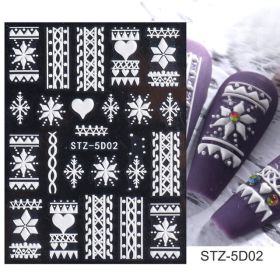 Nail Sticker V-Shaped Three-Dimensional Christmas Snow 5D Resin Nail Paste (Series: 2)