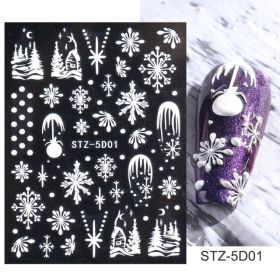 Nail Sticker V-Shaped Three-Dimensional Christmas Snow 5D Resin Nail Paste (Series: 1)