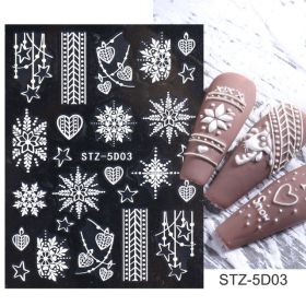 Nail Sticker V-Shaped Three-Dimensional Christmas Snow 5D Resin Nail Paste (Series: 3)