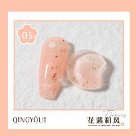 Nail Polish Flowers Petal Translucent Soft Semi Permanent Varnish Hybird UV Acry Japanese Wind Nail Art Soak Off Gel (Color: 05)