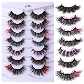 7 Pairs Color High Imitation Mink Hair False Eyelashes (Series: 3)