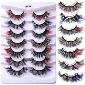 7 Pairs Color High Imitation Mink Hair False Eyelashes (Series: 6)