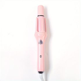 Korean Style Automatic Curling Iron - 32mm Big Wave Hair Iron with Water Ripple Technology for Smooth and Long-Lasting Curls (Color: Pink)