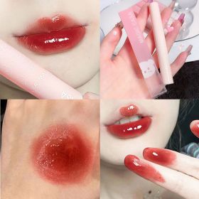 Crystal Glossy Lip Glaze Mirror Cute Bear Lip Gloss Waterproof Transparent Nude Liquid Lipstick Lip Girls Makeup Korean Makeup (Color: C05)