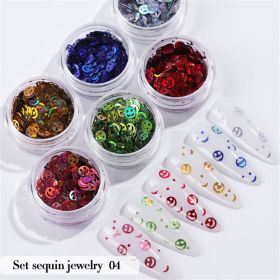 6PCS/Set Nail Beauty Chrome Glitter Kit;  Nail Sequin Nail Art Mirror Powder Decoration (design: 04)