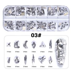 1Box Mixed Crystal Jewelry Nail Stone Art Decoration for Acrylic Nails (Color: 03#)