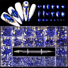 21 Grids a Box; Hot Sale 21 Grid Boxed Nail Diamond Flat Glass Shaped Diamond DIY Nail Rhinestone Nail Art Jewelry Set (design: 09)