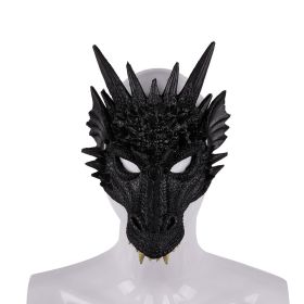 Halloween Mask Masquerade Foam Dragon Mask Scary  Half Face Mask for Cosplay Costume (Color: Black)