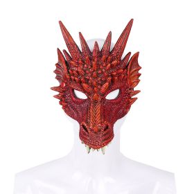 Halloween Mask Masquerade Foam Dragon Mask Scary  Half Face Mask for Cosplay Costume (Color: Red)