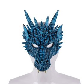 Halloween Mask Masquerade Foam Dragon Mask Scary  Half Face Mask for Cosplay Costume (Color: Blue)