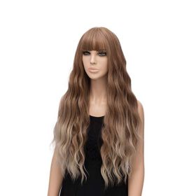 Women's Pink Wig Long Fluffy Curly Wavy Hair Wigs for Girl Heat Friendly Synthetic Cosplay Party Wigs (Color: Brown)