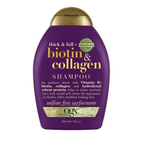 OGX Thick & Full + Biotin & Collagen Shampoo for Thin Hair, Paraben Free, 13 fl oz (Brand: OGX)