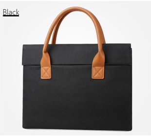 Laptop bag 13-15 inch laptop or tablet, fashionable and durable, for business, leisure or school use (size: 14 inches-Black)